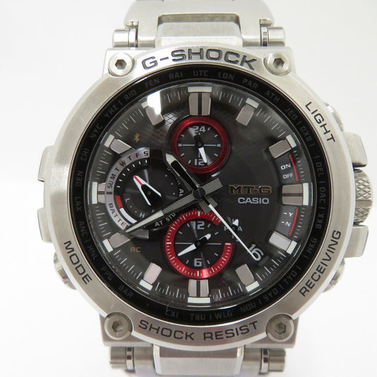 G-SHOCK | ジーショック MT-G アナログ電波ソーラー 腕時計 MTG-B1000D-1AJF シルバー 文字盤ブラック【瀬戸大橋店】