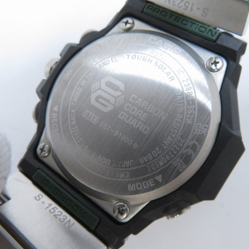 G-SHOCK | ジーショック G-STEEL アナログソーラー 腕時計 GST-B1000D-3AJF シルバー 文字盤グリーン【瀬戸大橋店】