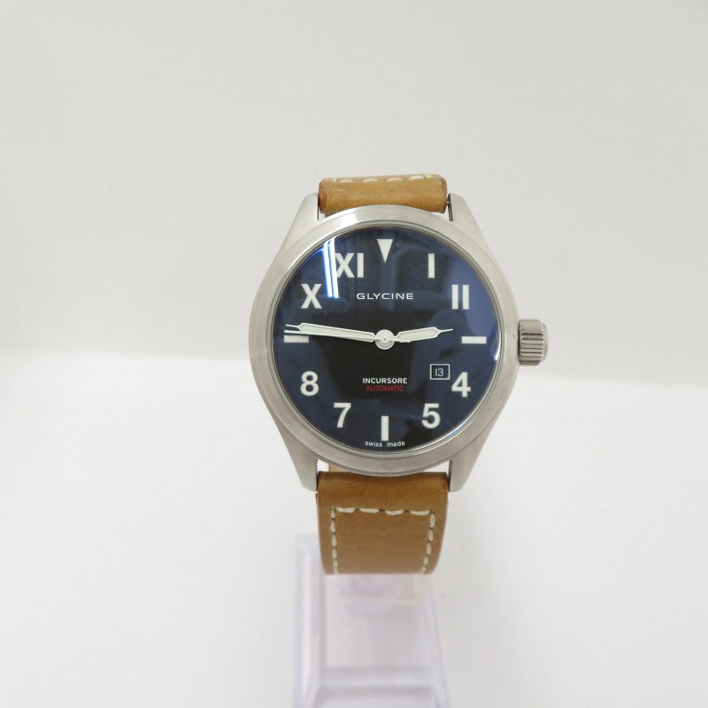 GLYCINE | グリシン Incursore III 44mm Automatic アナログ自動巻き 腕時計 3900 ブラウン 文字盤ネイビー【瀬戸大橋店】