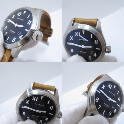 GLYCINE | グリシン Incursore III 44mm Automatic アナログ自動巻き 腕時計 3900 ブラウン 文字盤ネイビー【瀬戸大橋店】