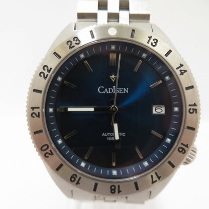 CADISEN アナログ自動巻き 腕時計 C8230 シルバー 文字盤ネイビー【瀬戸大橋店】