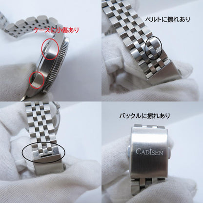 CADISEN アナログ自動巻き 腕時計 C8230 シルバー 文字盤ネイビー【瀬戸大橋店】