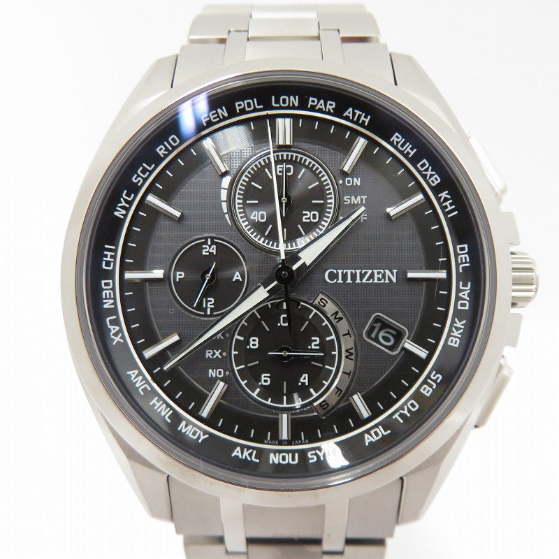 CITIZEN | シチズン ATTESA アナログ電波ソーラー 腕時計 AT8040-57E シルバー 文字盤グレー【瀬戸大橋店】