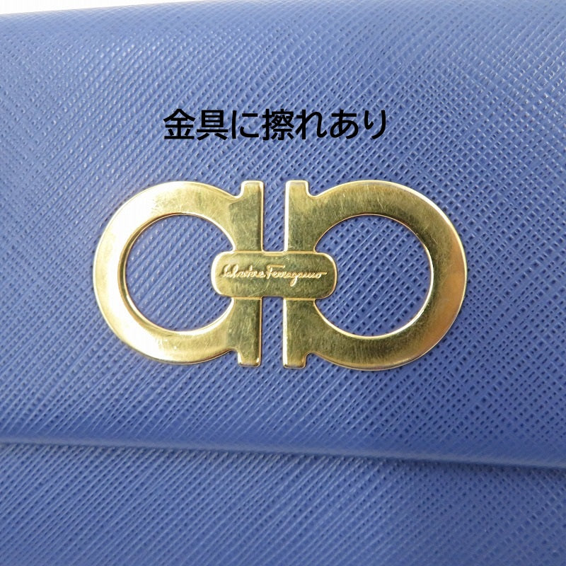 Salvatore Ferragamo | サルヴァトーレフェラガモ ダブルガンチーニ 長財布 227121 ブルー【瀬戸大橋店】