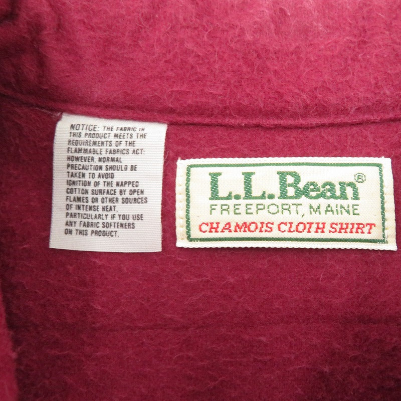 L.L.Bean | エルエルビーン usa製 シャモアクロス 長袖シャツ サイズ：TALL 15 1/2 ボルドー/バーガンディー【瀬戸大橋店】
