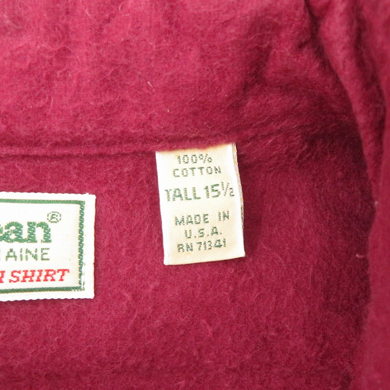 L.L.Bean | エルエルビーン usa製 シャモアクロス 長袖シャツ サイズ：TALL 15 1/2 ボルドー/バーガンディー【瀬戸大橋店】