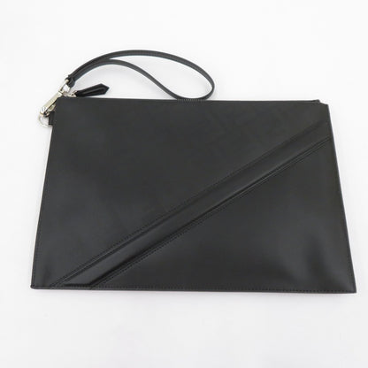 FENDI | フェンディ シャドー ダイアゴナル フラットポーチ クラッチバッグ 7N0110 AP1T F0GXN ブラック【瀬戸大橋店】