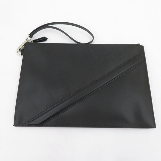 FENDI | フェンディ シャドー ダイアゴナル フラットポーチ クラッチバッグ 7N0110 AP1T F0GXN ブラック【瀬戸大橋店】