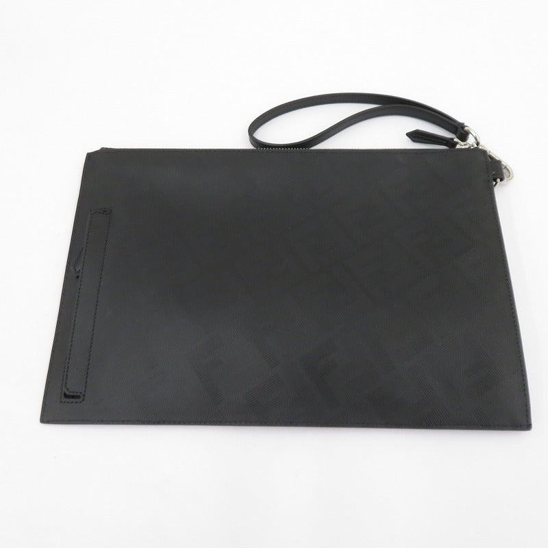 FENDI | フェンディ シャドー ダイアゴナル フラットポーチ クラッチバッグ 7N0110 AP1T F0GXN ブラック【瀬戸大橋店】