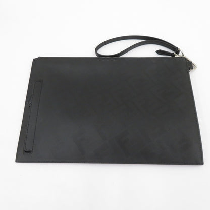 FENDI | フェンディ シャドー ダイアゴナル フラットポーチ クラッチバッグ 7N0110 AP1T F0GXN ブラック【瀬戸大橋店】