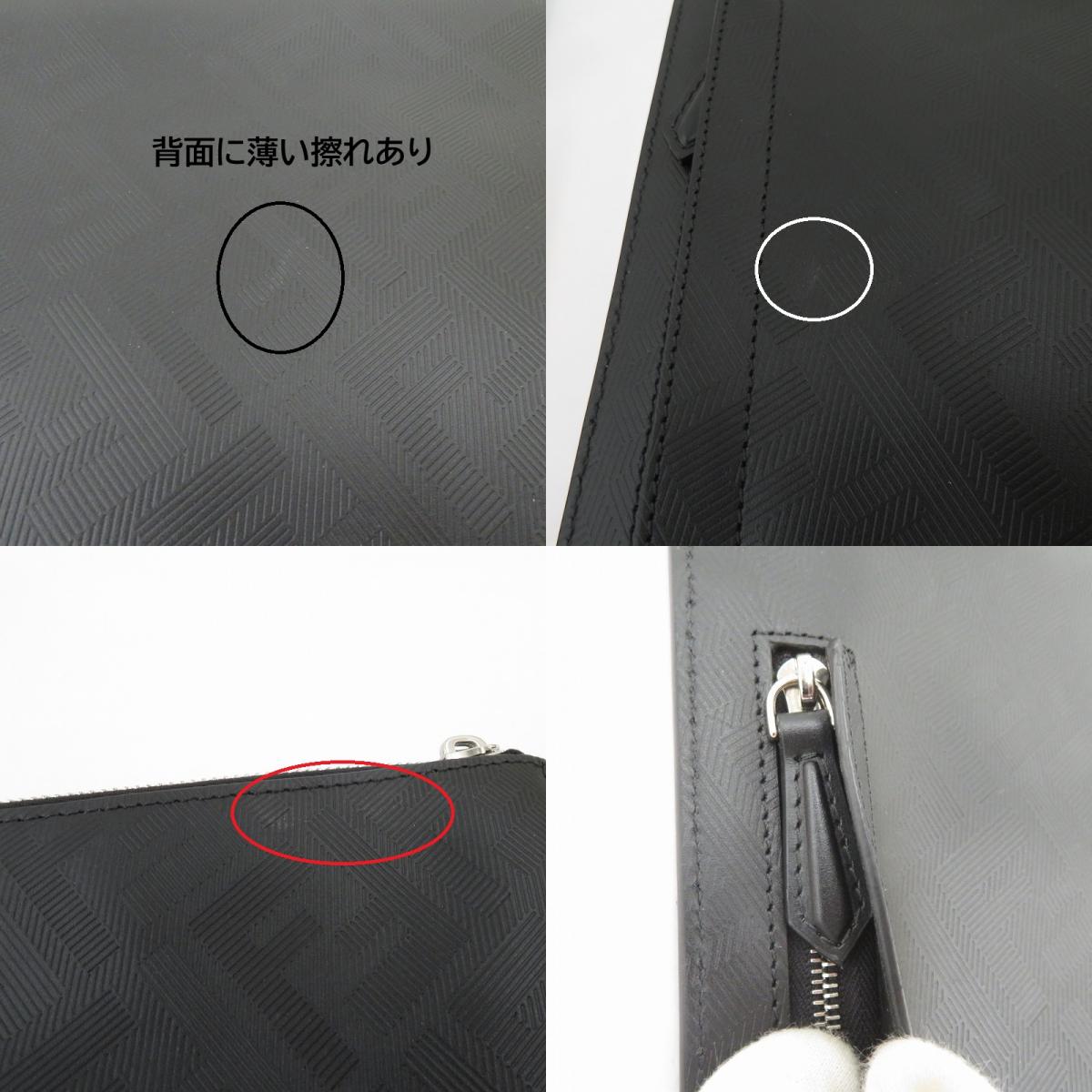 FENDI | フェンディ シャドー ダイアゴナル フラットポーチ クラッチバッグ 7N0110 AP1T F0GXN ブラック【瀬戸大橋店】