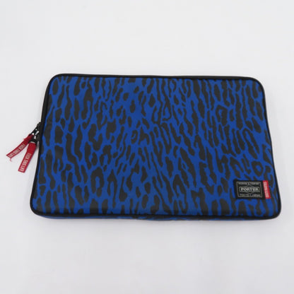 PORTER | ポーター ×WACKO MARIA11インチPCケース レオパード クラッチバッグ ブルー【瀬戸大橋店】