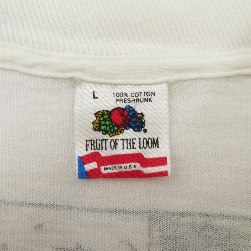 FRUIT OF THE LOOM | フルーツオブザルーム リチャードスタイン 90’ 半袖Ｔシャツ ホワイト サイズ：L【瀬戸大橋店】