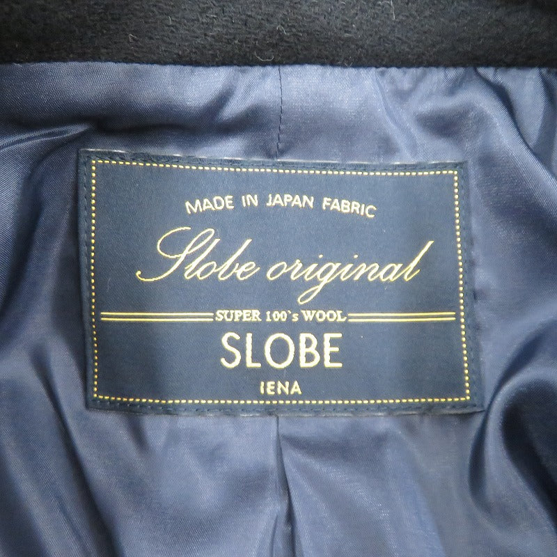 IENA SLOBE | イエナ スローブ ダブルモッサ Vネックカラーコート その他アウター ネイビー サイズ：38【瀬戸大橋店】