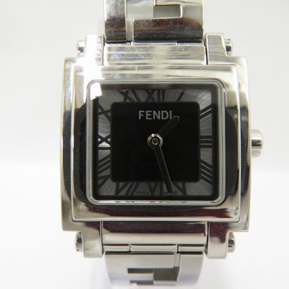 FENDI | フェンディ QUADRO アナログクォーツ 腕時計 099-6000L-780 シルバー 文字盤ブラック【瀬戸大橋店】