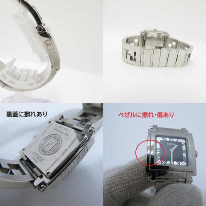 FENDI | フェンディ QUADRO アナログクォーツ 腕時計 099-6000L-780 シルバー 文字盤ブラック【瀬戸大橋店】