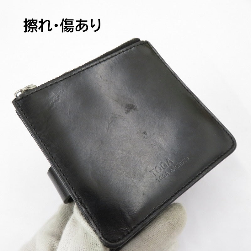 TOGA | トーガ Leather shoulder wallet 二つ折り財布 TZ31-AG942 ブラック【瀬戸大橋店】