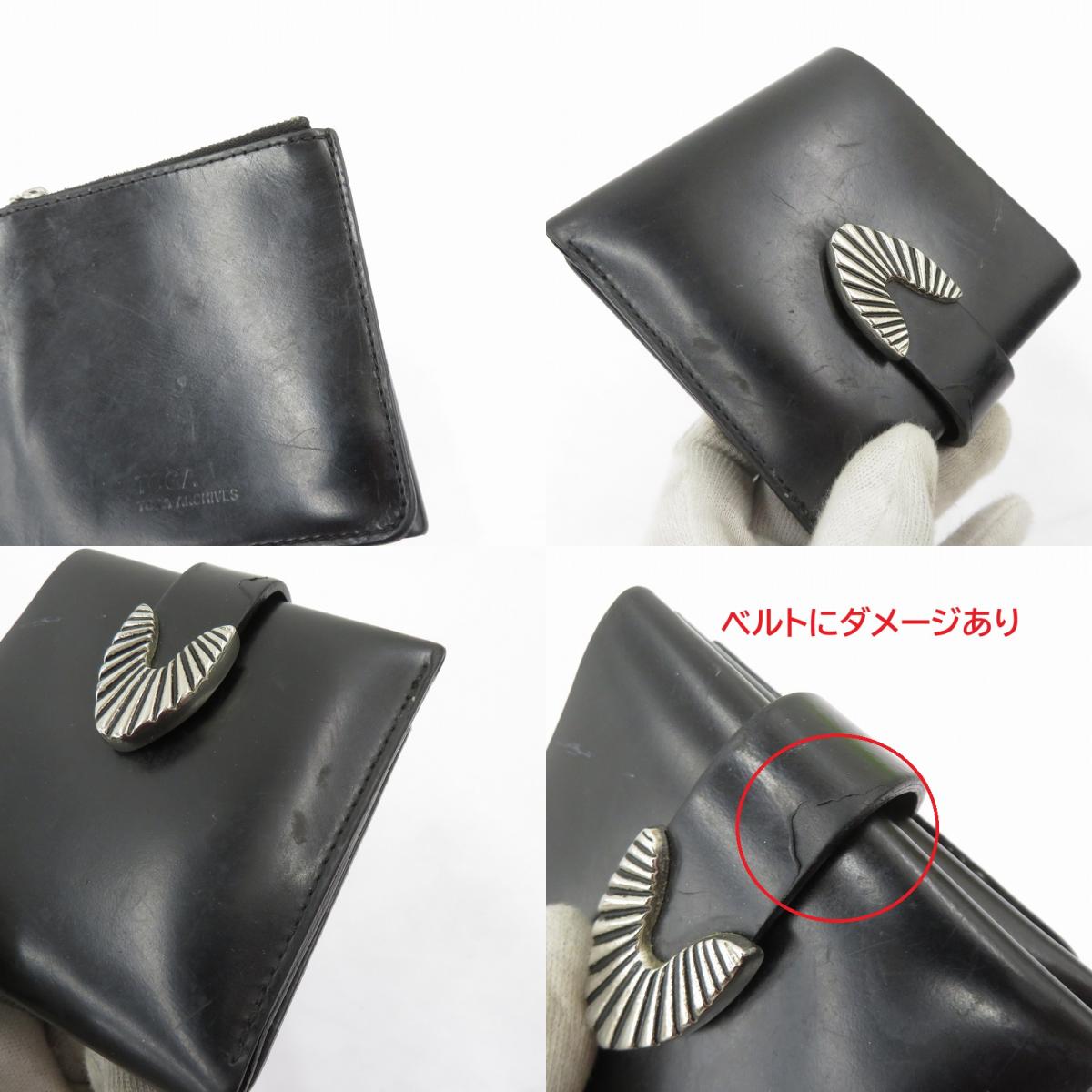 TOGA | トーガ Leather shoulder wallet 二つ折り財布 TZ31-AG942 ブラック【瀬戸大橋店】