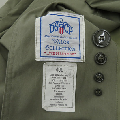 MILITARY衣料 | ミリタリーイリョウ DSCP製 米軍 オールウェザー トレンチコート トレンチコート サイズ:40L カーキ【瀬戸大橋店】