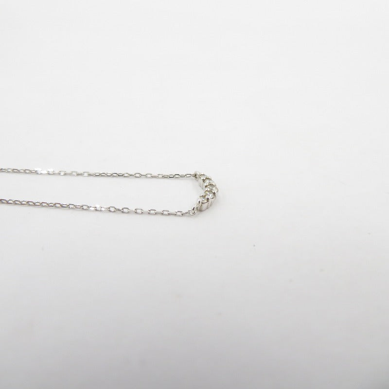4℃ | ヨンドシー K10WG ダイヤモンド 5石 ネックレス シルバー【瀬戸大橋店】