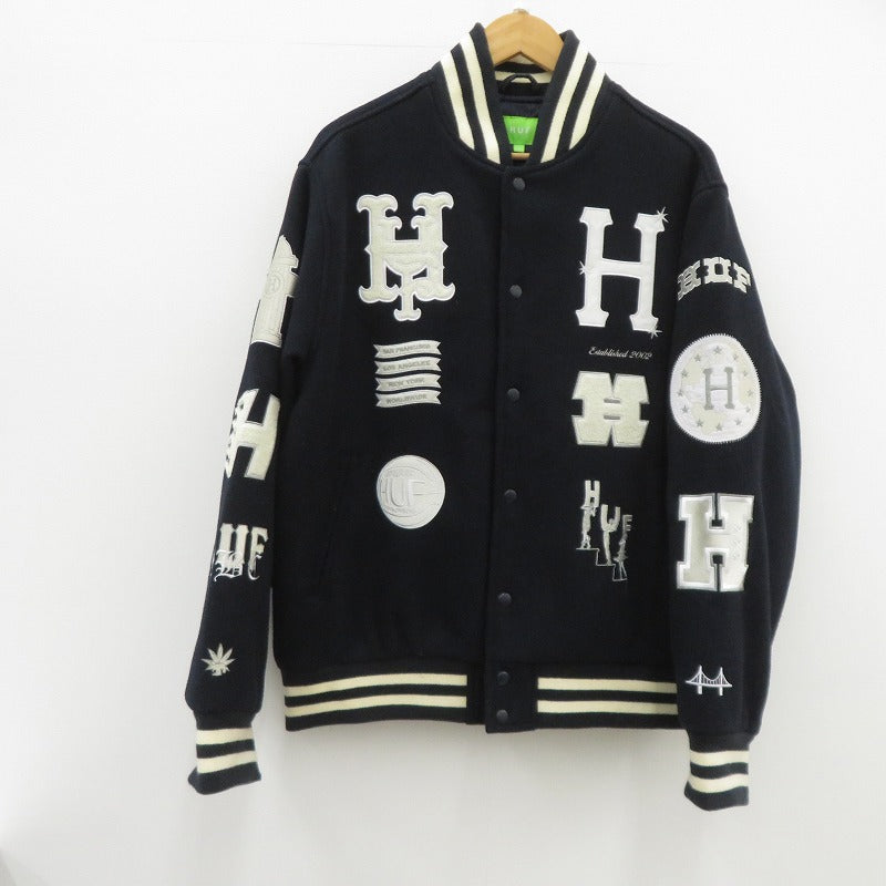 HUF | ハフ 20周年記念 スタジャン JK00368 ネイビー サイズ：L【瀬戸大橋店】