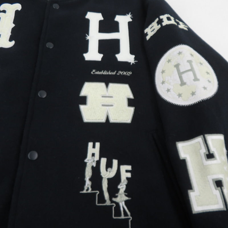 HUF | ハフ 20周年記念 スタジャン JK00368 ネイビー サイズ：L【瀬戸大橋店】