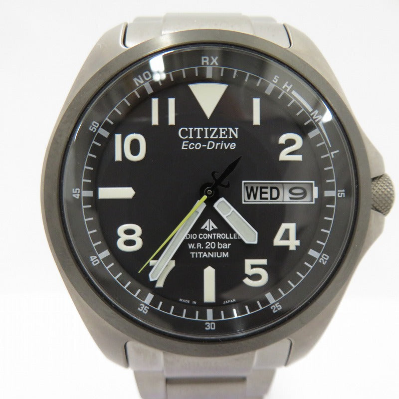 CITIZEN | シチズン PROMASTER アナログ電波ソーラー 腕時計 H100-S074304 シルバー 文字盤ブラック【瀬戸大橋店】