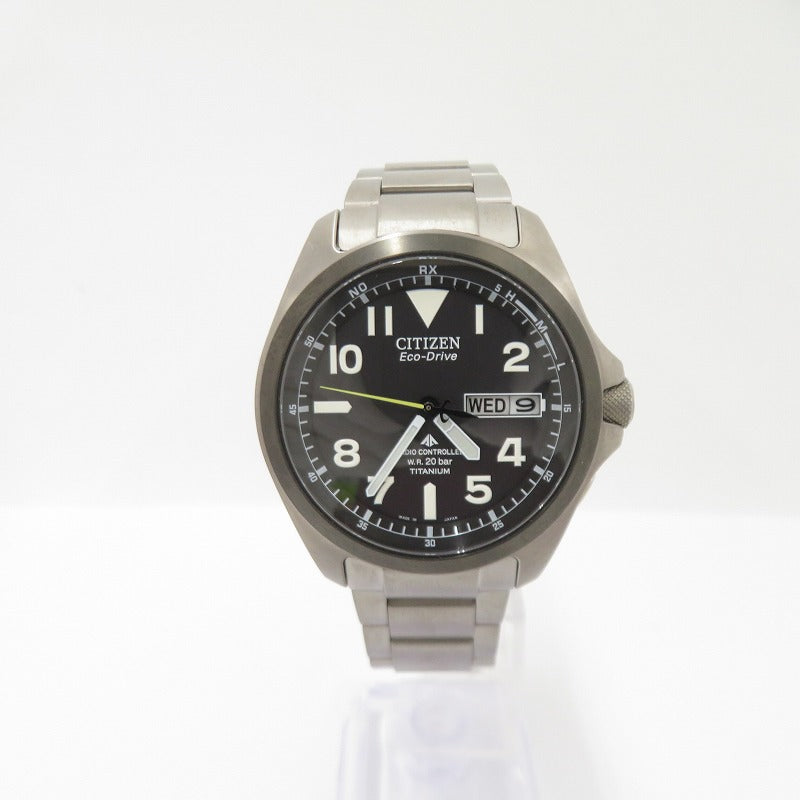 CITIZEN | シチズン PROMASTER アナログ電波ソーラー 腕時計 H100-S074304 シルバー 文字盤ブラック【瀬戸大橋店】
