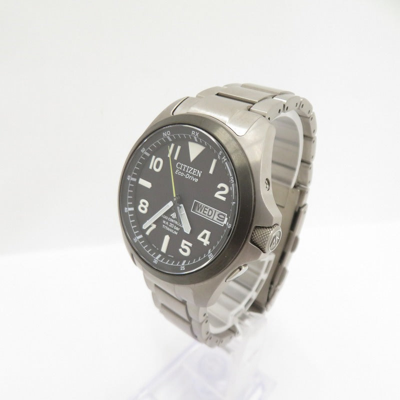 CITIZEN | シチズン PROMASTER アナログ電波ソーラー 腕時計 H100-S074304 シルバー 文字盤ブラック【瀬戸大橋店】