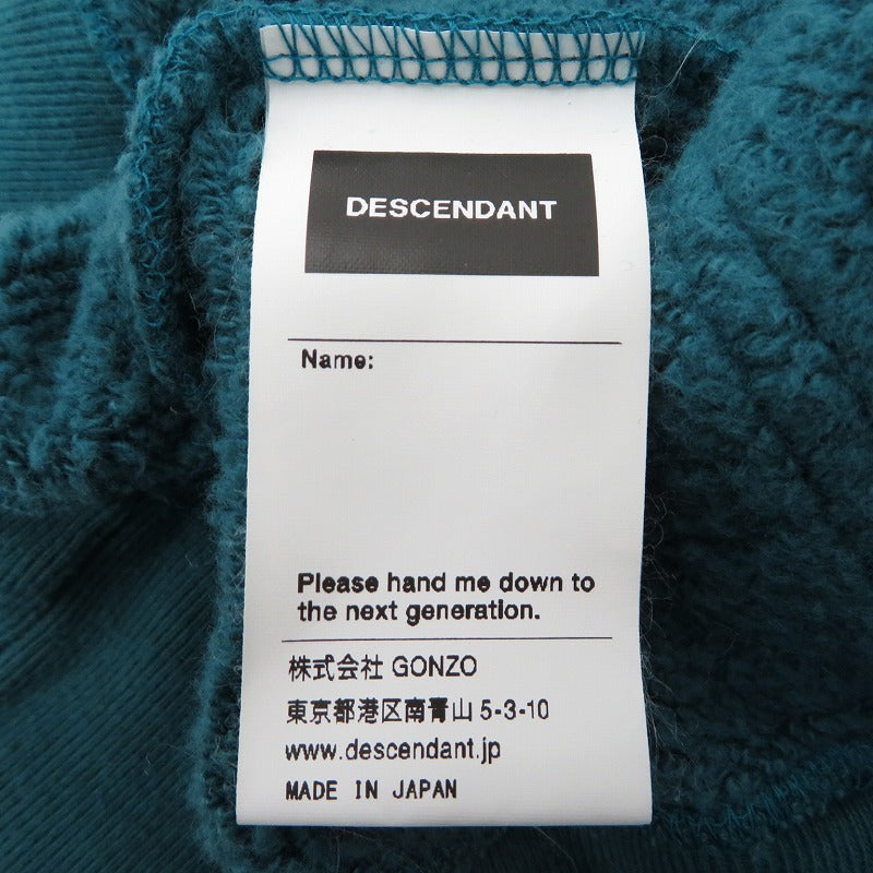 DESCENDANT | ディセンダント PADDLE HOODED SWEATSHIRTS パーカー 212ATDS-CSM07 グリーン サイズ：2【瀬戸大橋店】