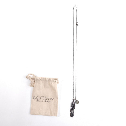【中古】 フェザー&チャームネックレス ネックレス N-10900 M.COHEN N-10900 シルバー【加古川物流】