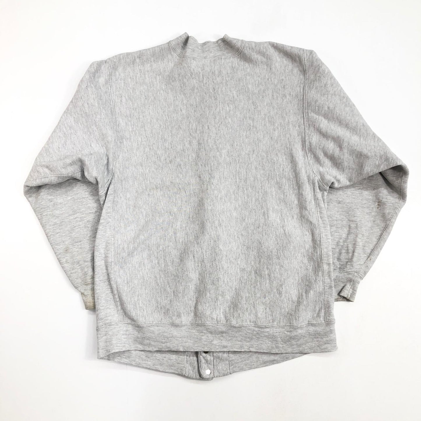【中古】Champion | チャンピオン 90年代 REVERSE WEAVE リバースウィーブ スナップカーディガン 刺繍タグ カーディガン グレー サイズ：L【加古川物流】