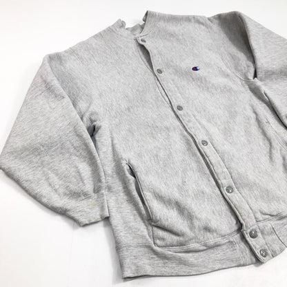 [Used] Champion | Champion 90s REVERSE WEAVE Snap Cardigan with Embroidered Tag, Gray, Size L [Kakogawa Logistics] 
