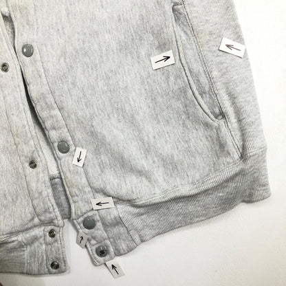 [Used] Champion | Champion 90s REVERSE WEAVE Snap Cardigan with Embroidered Tag, Gray, Size L [Kakogawa Logistics] 