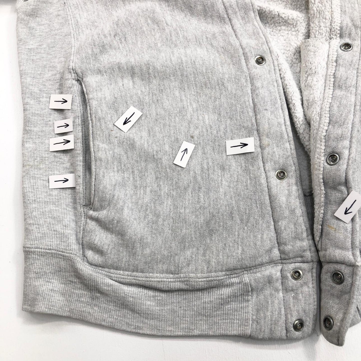【中古】Champion | チャンピオン 90年代 REVERSE WEAVE リバースウィーブ スナップカーディガン 刺繍タグ カーディガン グレー サイズ：L【加古川物流】