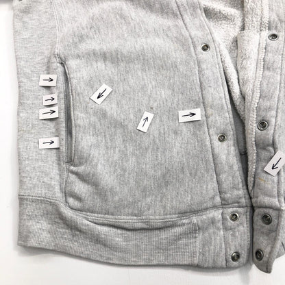 [Used] Champion | Champion 90s REVERSE WEAVE Snap Cardigan with Embroidered Tag, Gray, Size L [Kakogawa Logistics] 