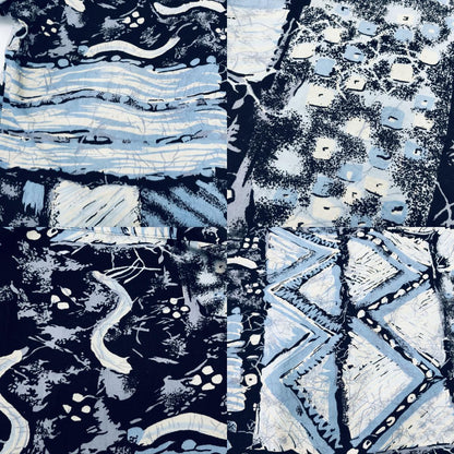 [Used] Long-sleeved shirt C&amp;A 80s-90s Long-sleeved all-over print shirt All-over print Surreal collage pattern Light blue and purple/black XL Multicolor Size: L [Kakogawa Logistics] 