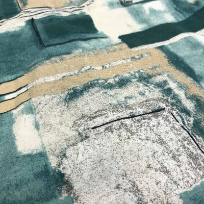 [Used] Long-sleeved shirt, 80s? 90s, all-over print shirt, cotton shirt, green, XXL, long sleeves, -12, others [Kakogawa Logistics] 