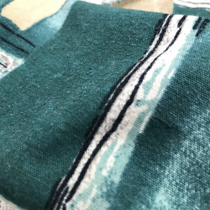 [Used] Long-sleeved shirt, 80s? 90s, all-over print shirt, cotton shirt, green, XXL, long sleeves, -12, others [Kakogawa Logistics] 