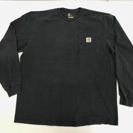 【中古】Carhartt | カーハート 半袖Ｔシャツ カーハート ORIGINAL FIT ワンポイントロゴ ポケットTシャツ ポケＴ ブラック M 長袖 ブラック サイズ：M【加古川物流】