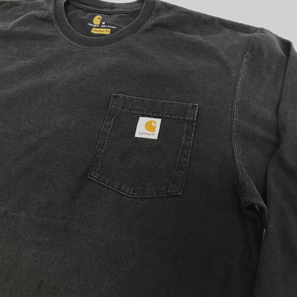 【中古】Carhartt | カーハート 半袖Ｔシャツ カーハート ORIGINAL FIT ワンポイントロゴ ポケットTシャツ ポケＴ ブラック M 長袖 ブラック サイズ：M【加古川物流】