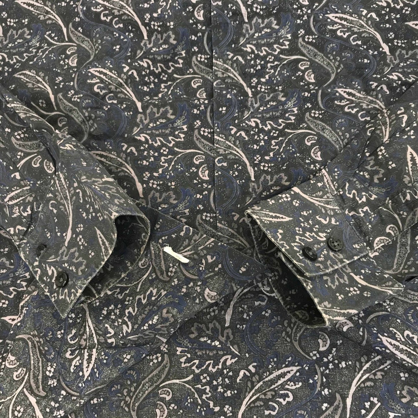 【中古】PERRY ELLIS | ペリーエリス 長袖シャツ ペリーエリス 90～ 00年代 総柄シャツ コットンシャツ ブラック・グレーパープル・ブルー系 XXL 長袖 -3 グレー サイズ：XL【加古川物流】