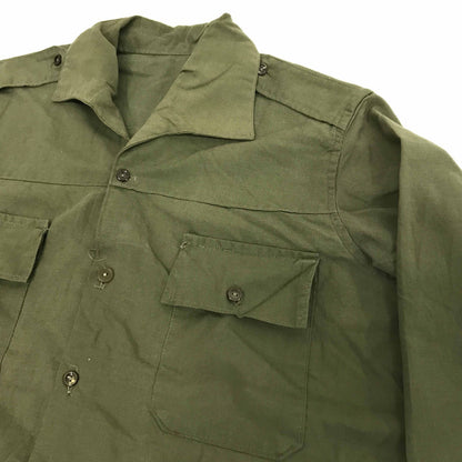 [Used] Long-sleeved shirt, Spanish military field shirt, olive green, ML, long sleeve, -5, green [Kakogawa Logistics] 
