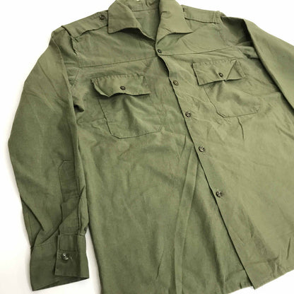 [Used] Long-sleeved shirt, Spanish military field shirt, olive green, ML, long sleeve, -5, green [Kakogawa Logistics] 