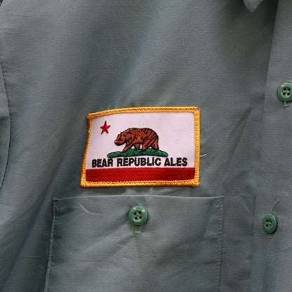 [Used] Short-sleeved shirt Perfect Short-sleeved work shirt Patch Bear Green L Green Size: L [Kakogawa Logistics] 