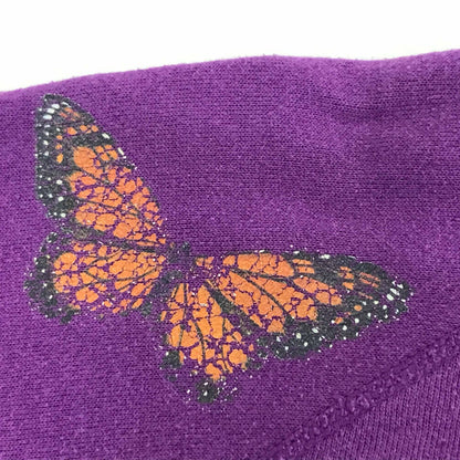[Used] Sweatshirt Tartex 80s-90s Butterfly Print Raglan Sweatshirt Purple XL Long Sleeve -13 Purple [Kakogawa Logistics] 