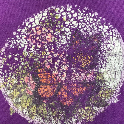 [Used] Sweatshirt Tartex 80s-90s Butterfly Print Raglan Sweatshirt Purple XL Long Sleeve -13 Purple [Kakogawa Logistics] 