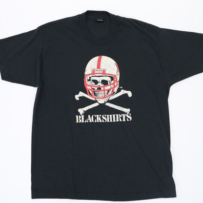 【中古】 半袖Ｔシャツ スクリーンスターズ USA製 90年代 半袖 Tシャツ BLACKSHIRTS ネブラスカコーンハスカーズ XL ブラック サイズ：XL【加古川物流】