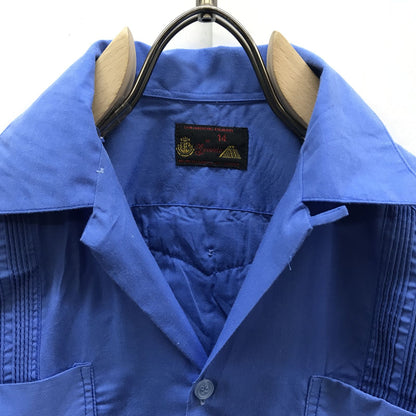 [Used] Long-sleeved shirt, Yucatan, 60s-70s, short-sleeved, vintage, kids' Cuban shirt, children's clothing, GYAYABERA SHIRTS, deep sax blue, parent-child pair, blue [Kakogawa Logistics] 