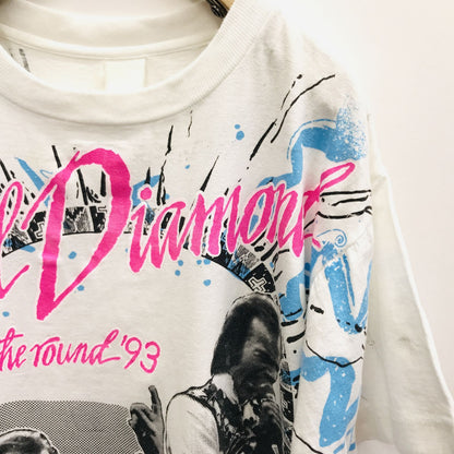 [Used] Short-sleeved T-shirt Neil Diamond 90s Short-sleeved T-shirt All-over pattern IN THE ROUND TOUR 1993 Rock T-shirt Band T-shirt White XL White [Kakogawa Logistics] 